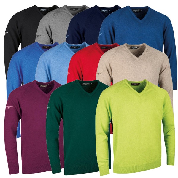 Glenmuir Mens Leven V Neck Lambswool Plus Golf Sweater